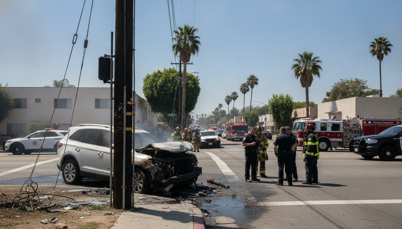 Woman Killed, Driver Critically Injured in Fiery Garden Grove Crash