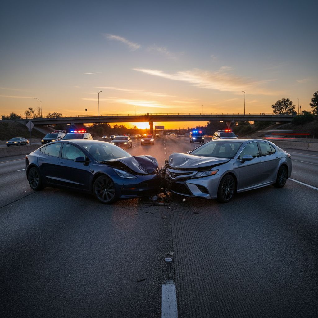One Hospitalized After Head-On Accident on Interstate 215 at Washington Street in San Bernardino