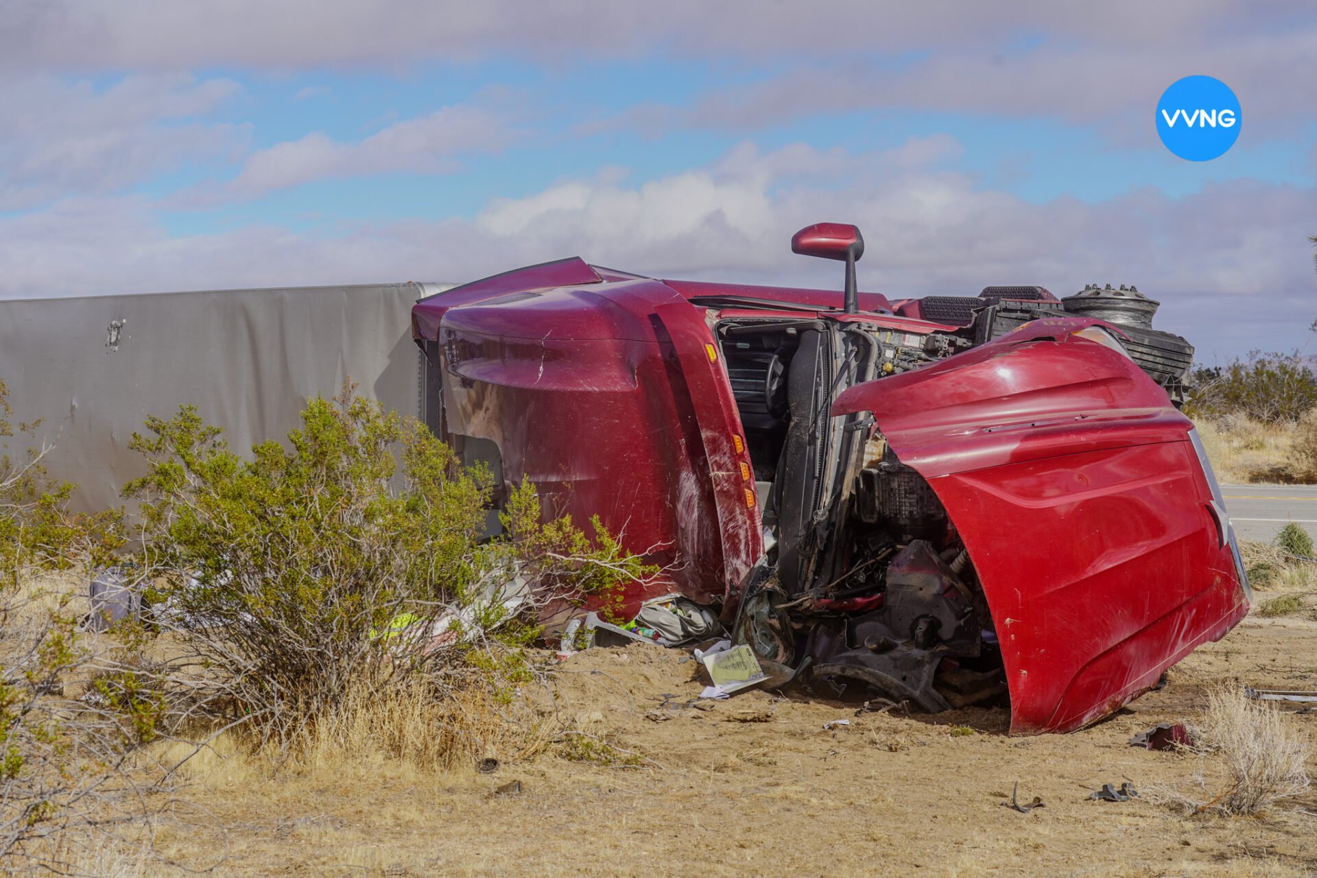 Passenger Airlifted After Tractor-Trailer Overturns on SR-18 in Phelan, CHP Investigates