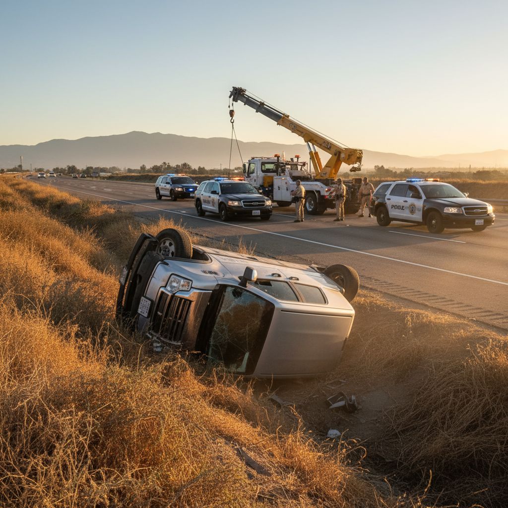 Rollover Crash on 118 Freeway in Porter Ranch Caught on Camera