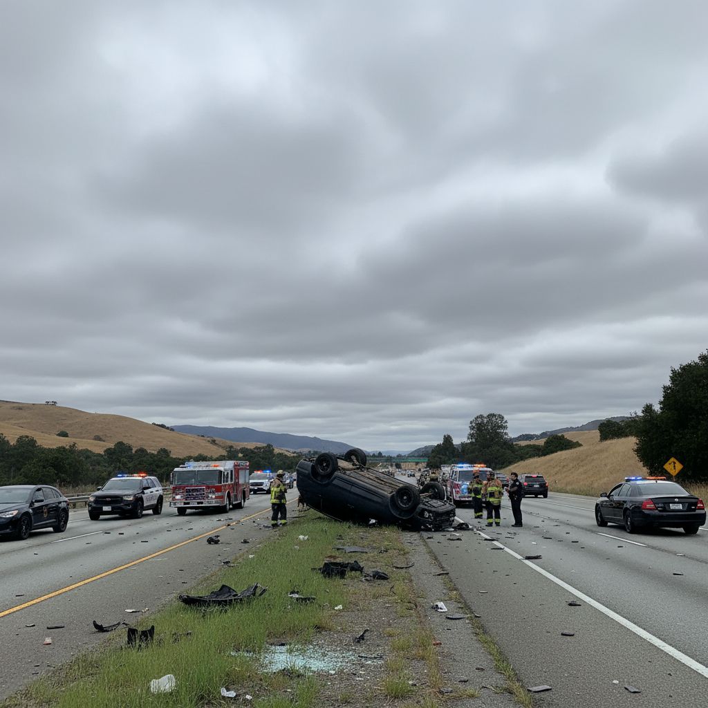 Semi-Truck Driver Airlifted After Multi-Vehicle Crash on I-10 in Riverside County
