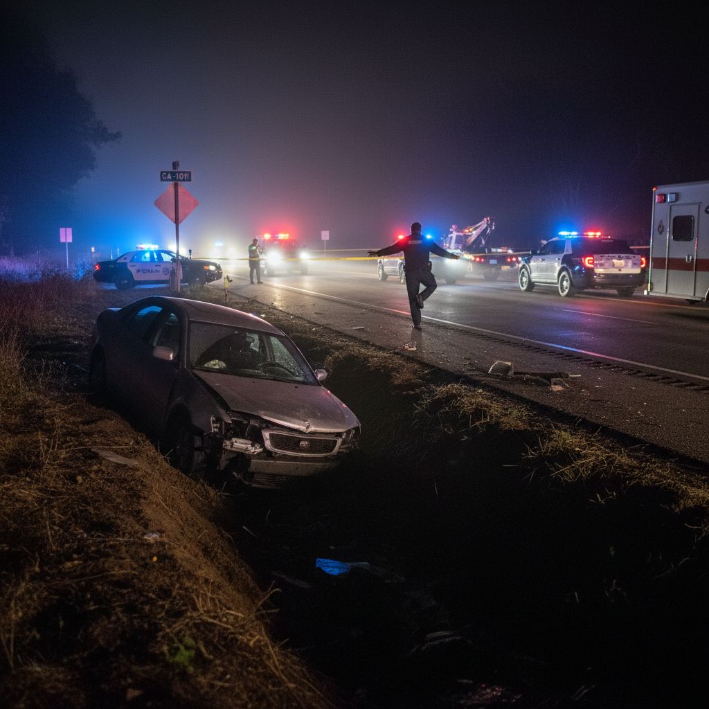Three Injured in Head-On Collision with Fire in San Bernardino